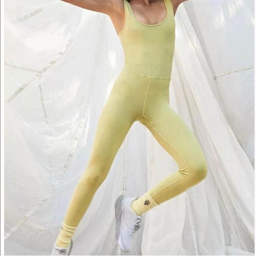 Free People Yellow Activewear Set